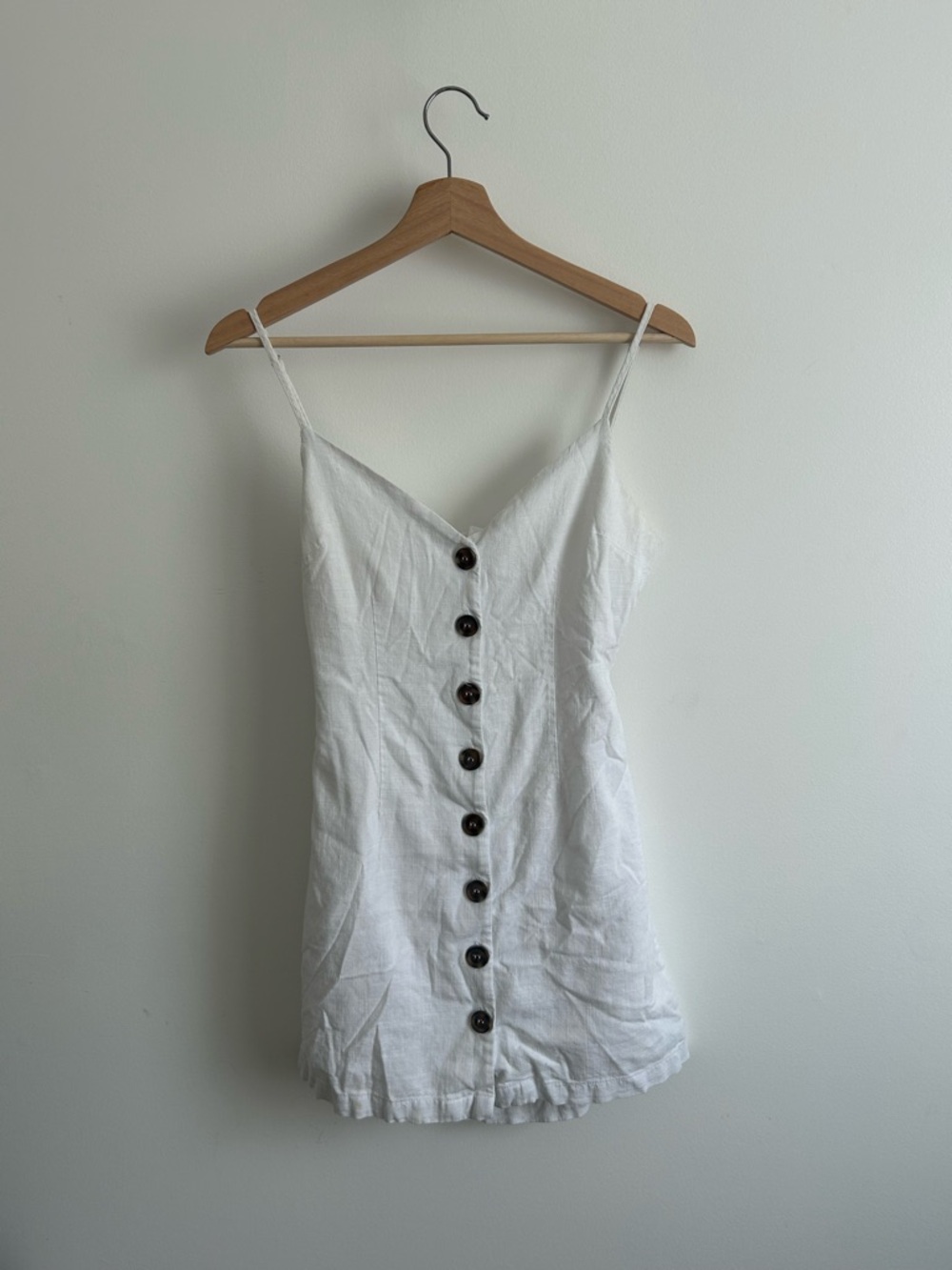 Forever 21 White Button-Front Mini Dress